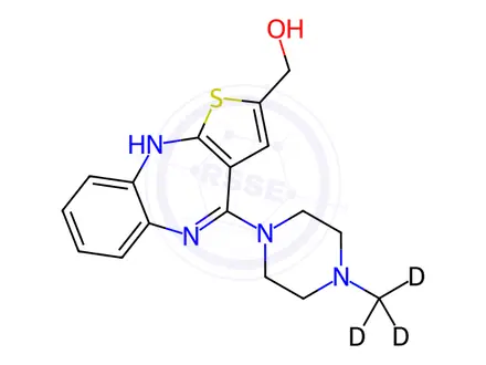 Chemical structure of 2-Hydroxymethyl Olanzapine-d3 (Major)
