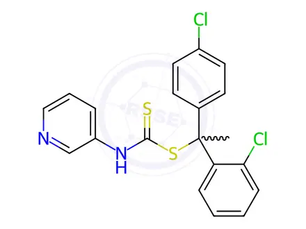 Chemical structure of (2-Chlorophenyl)methyl (4-chlorophenyl)methyl 3-pyridinylcarbonimidodithioate