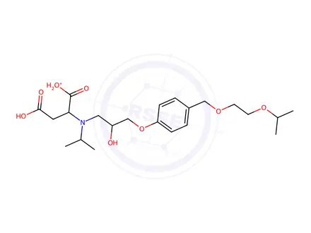 Chemical structure of (3-carboxy-2-((2-hydroxy-3-(4-((2-isopropoxyethoxy)methyl)phenoxy)propyl)(isopropyl)amino)propanoyl)oxonium