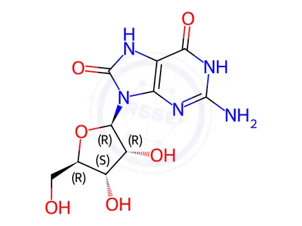 Chemical structure of 8-Hydroxy guanosine