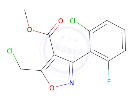 Chemical structure of 3-(2-Chloro-6-fluorophenyl)-5-(chloromethyl)-4-isoxazolyl]carboxylic Acid Methyl Ester