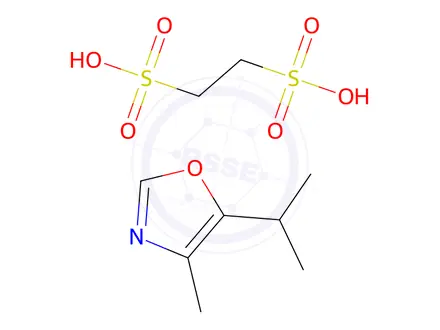 Chemical structure of 5-Isopropyl-4-methyloxazole 1,2-ethanedisulfonate hydrate
