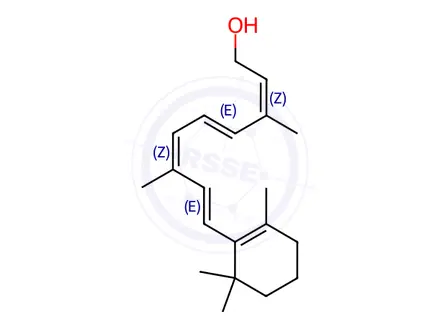 Chemical structure of 9-cis,13-cis-Retinol