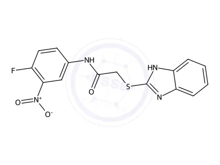Chemical structure of 2-(1H-Benzimidazol-2-ylthio)-N-(4-fluoro-3-nitrophenyl)acetamide