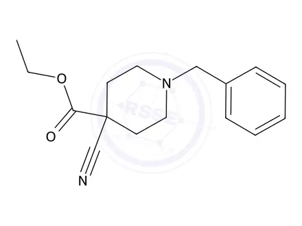 Chemical structure of Ethyl 1-benzyl-4-cyanopiperidine-4-carboxylate