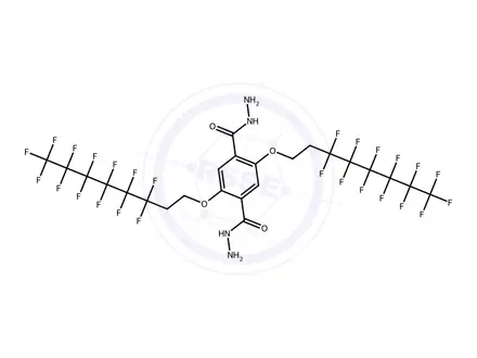 Chemical structure of 2,5-Bis((3,3,4,4,5,5,6,6,7,7,8,8,8-tridecafluorooctyl)oxy)terephthalohydrazide