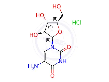 Chemical structure of 5-Amino Uridine Hydrochloride