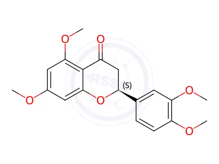 Chemical structure of (2S)-5,7,3',4'-tetramethoxyflavanone