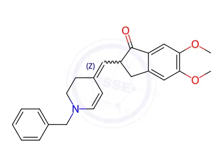 Chemical structure of 1-Benzyl-4-(5,6-dimethoxy-1-oxoindan-2-yl)methylene-1,2,3,4-tetrahydropyridine