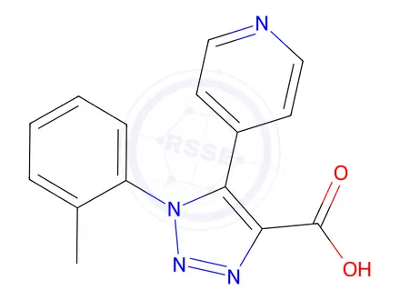 Chemical structure of 1-(2-methylphenyl)-5-pyridin-4-yl-1H-1,2,3-triazole-4-carboxylic acid