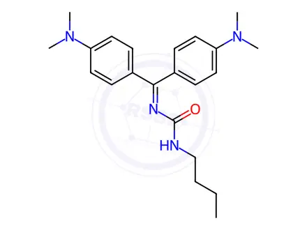 Chemical structure of [bis[4-(dimethylamino)phenyl]methylene]butylurea