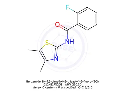 Chemical structure of Benzamide, N-(4,5-dimethyl-2-thiazolyl)-2-fluoro-(9CI)