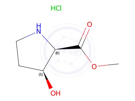 Chemical structure of methyl (2R,3S)-3-hydroxypyrrolidine-2-carboxylate hydrochloride