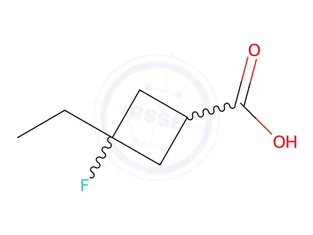 Chemical structure of 3-ethyl-3-fluorocyclobutane-1-carboxylic acid