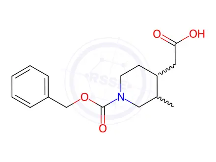 Chemical structure of 2-(1-((Benzyloxy)carbonyl)-3-methylpiperidin-4-yl)acetic acid