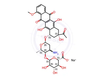 Chemical structure of Daunorubicin 4’-O-α-D-Glucoside Sodium Salt