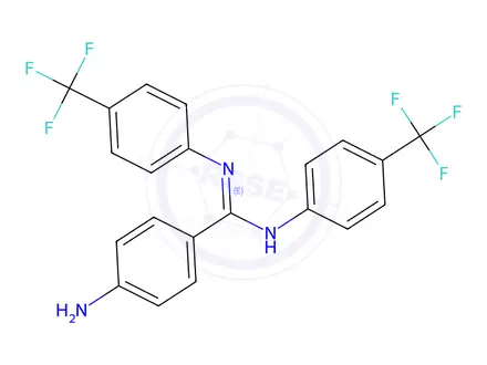 Chemical structure of (E)-4-Amino-N,N'-bis(4-(trifluoromethyl)phenyl)benzimidamide