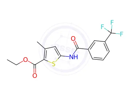 Chemical structure of Ethyl 3-methyl-5-(3-(trifluoromethyl)benzamido)thiophene-2-carboxylate