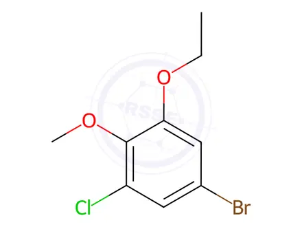 Chemical structure of Benzene, 5-bromo-1-chloro-3-ethoxy-2-methoxy-