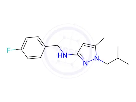 Chemical structure of N-(4-fluorobenzyl)-1-isobutyl-5-methyl-1H-pyrazol-3-amine