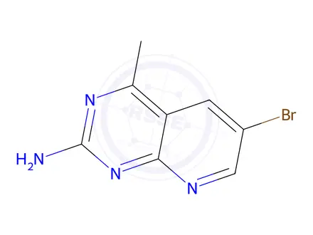 Chemical structure of 6-Bromo-4-methylpyrido[2,3-d]pyrimidin-2-amine