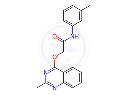 Chemical structure of N-(3-methylphenyl)-2-(2-methylquinazolin-4-yl)oxyacetamide