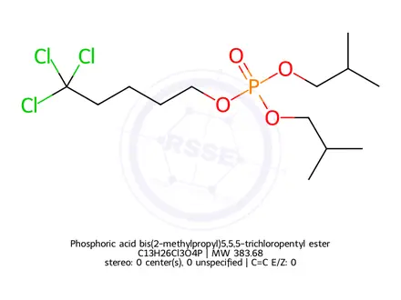 Chemical structure of Phosphoric acid bis(2-methylpropyl)5,5,5-trichloropentyl ester