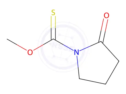 Chemical structure of 1-Pyrrolidinecarbothioic acid, 2-oxo-, O-methyl ester