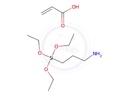 Chemical structure of acrylic acid, compound with 3-(triethoxysilyl)propylamine (1:1)