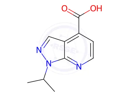 Chemical structure of 1-isopropyl-1H-pyrazolo[3,4-b]pyridine-4-carboxylic acid