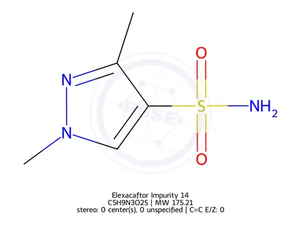 Chemical structure of 1,3-dimethyl-1H-pyrazole-4-sulfonamide