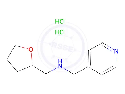 Chemical structure of (oxolan-2-ylmethyl)(pyridin-4-ylmethyl)amine dihydrochloride