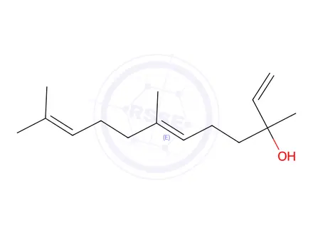 Chemical structure of Teprenone Impurity 2 (Trans-Nerolidol)