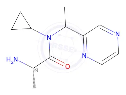 Chemical structure of 2-Amino-N-cyclopropyl-N-((S)-1-(pyrazin-2-yl)ethyl)propanamide