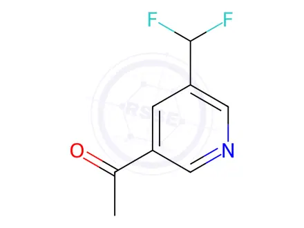 Chemical structure of 1-(5-(Difluoromethyl)pyridin-3-yl)ethan-1-one