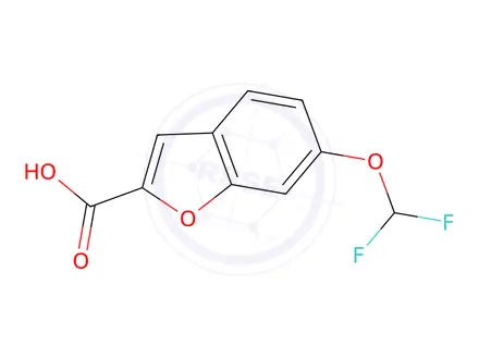 Chemical structure of 6-(Difluoromethoxy)-1-benzofuran-2-carboxylic Acid