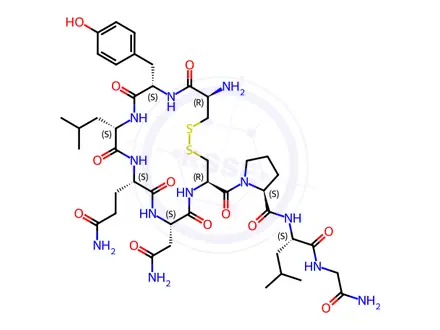 Chemical structure of Oxytocin Impurity 8 (Oxytocin EP Impurity D) (Leu3 Oxytocin)