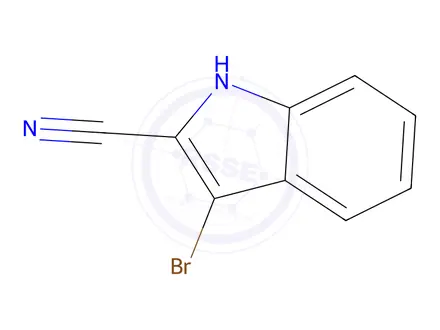 Chemical structure of 3-Bromo-1H-indole-2-carbonitrile