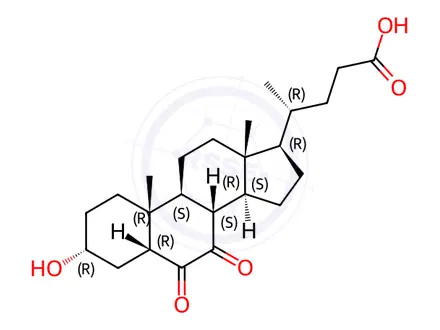 Chemical structure of 6,7-diketolithocholic acid