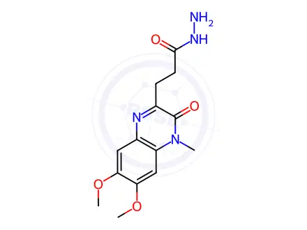 Chemical structure of 6,7-dimethoxy-1-methyl-2(1H)-quinoxalinone-3-proprionylcarboxylic acid hydrazide