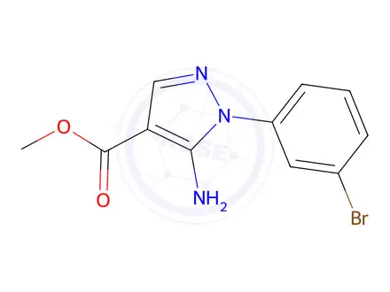 Chemical structure of Methyl 5-amino-1-(3-bromophenyl)-1H-pyrazole-4-carboxylate