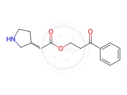 Chemical structure of 3-Oxo-3-phenylpropyl 2-(pyrrolidin-3-yl)acetate