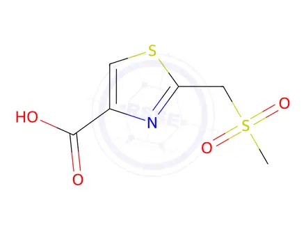 Chemical structure of 2-(Methanesulfonylmethyl)-1,3-thiazole-4-carboxylic acid