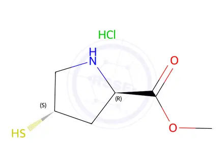 Chemical structure of methyl (2R,4S)-4-sulfanylpyrrolidine-2-carboxylate;hydrochloride