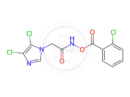 Chemical structure of N-((2-chlorobenzoyl)oxy)-2-(4,5-dichloro-1H-imidazol-1-yl)acetamide