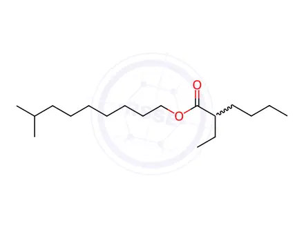 Chemical structure of isodecyl 2-ethylhexanoate