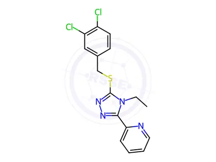 Chemical structure of 2-(5-((3,4-Dichlorobenzyl)thio)-4-ethyl-4H-1,2,4-triazol-3-yl)pyridine
