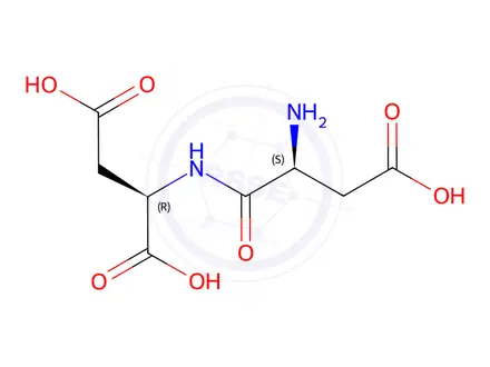 Chemical structure of (R)-2-((S)-2-amino-3-carboxypropanamido)succinic acid
