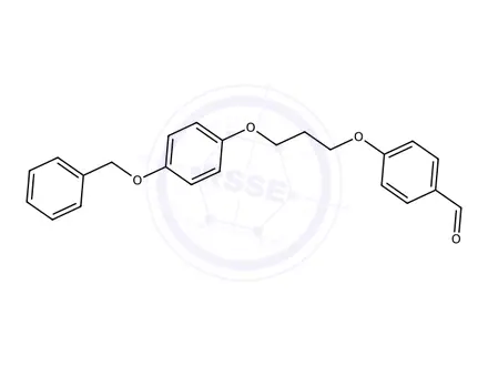 Chemical structure of 4-(3-(4-(Benzyloxy)phenoxy)propoxy)benzaldehyde
