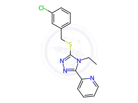 Chemical structure of 2-(5-((3-Chlorobenzyl)thio)-4-ethyl-4H-1,2,4-triazol-3-yl)pyridine